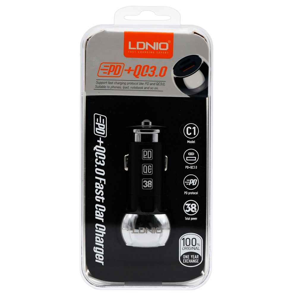
                  
                    LDNIO C1 Dual QC3.0 USB with Car Battery Voltage LED Display-CHARGING CABLE-LDNIO-WITH TYPE C CABLE-CARPLUS
                  
                