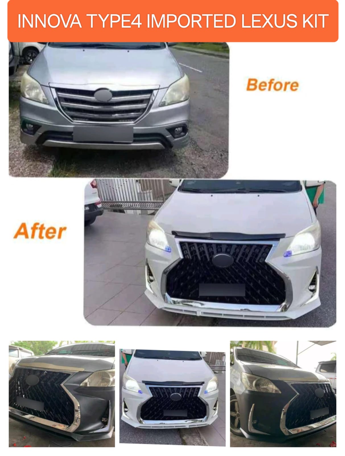 
                  
                    Innova Type 4 Imported Lexus Kit (13 to 15)-BODY KIT-RETRO SOLUTIONS-CARPLUS
                  
                