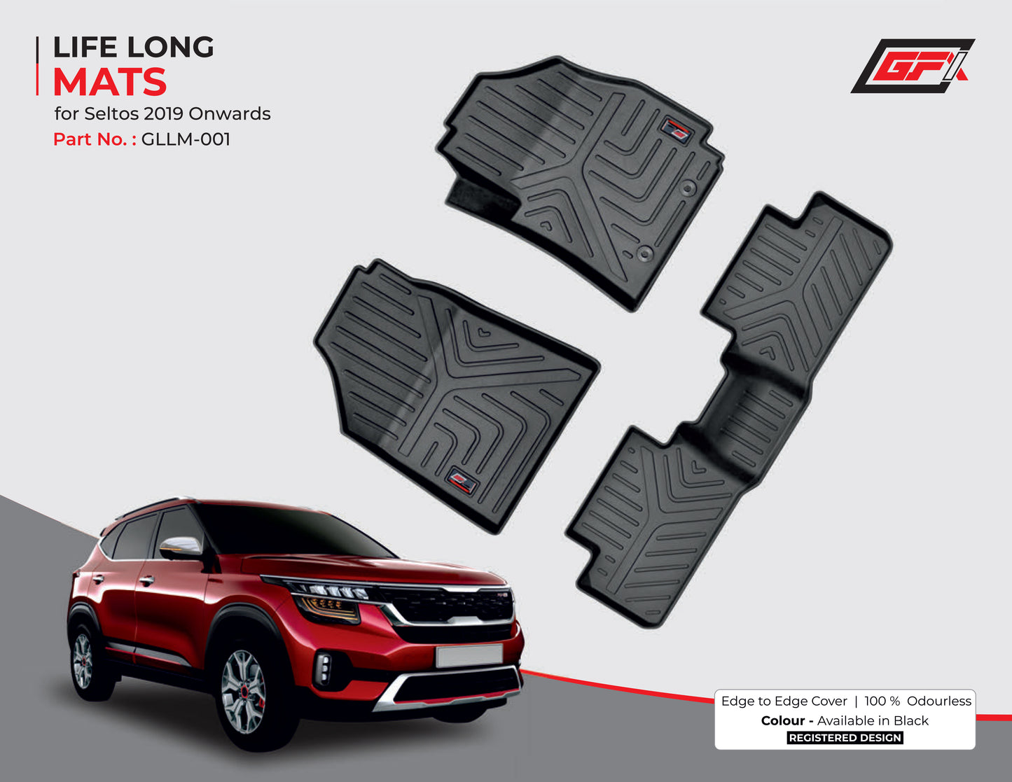 
                  
                    GFX Life Long Car Mats for Kia Seltos (2019-2021)-Black
                  
                