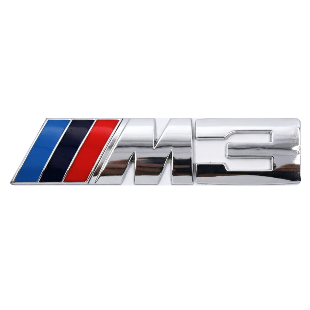 M3 Emblem 3D Badge Chrome With BMW Stripes-BADGES-CARPLUS-CARPLUS