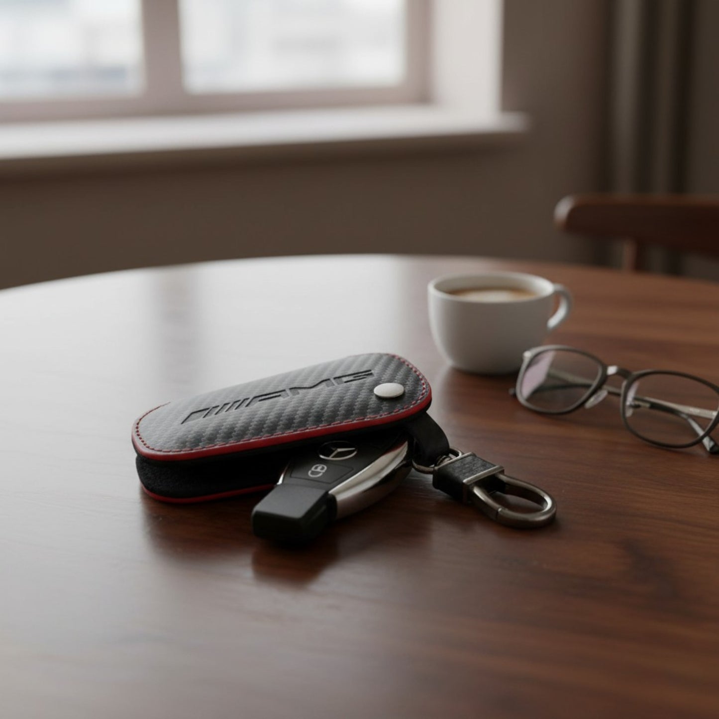
                  
                    Mercedes Benz AMG Key Wallet-KEY CASE-MERCEDES BENZ-Carbon Black With Red Stiching-CARPLUS
                  
                