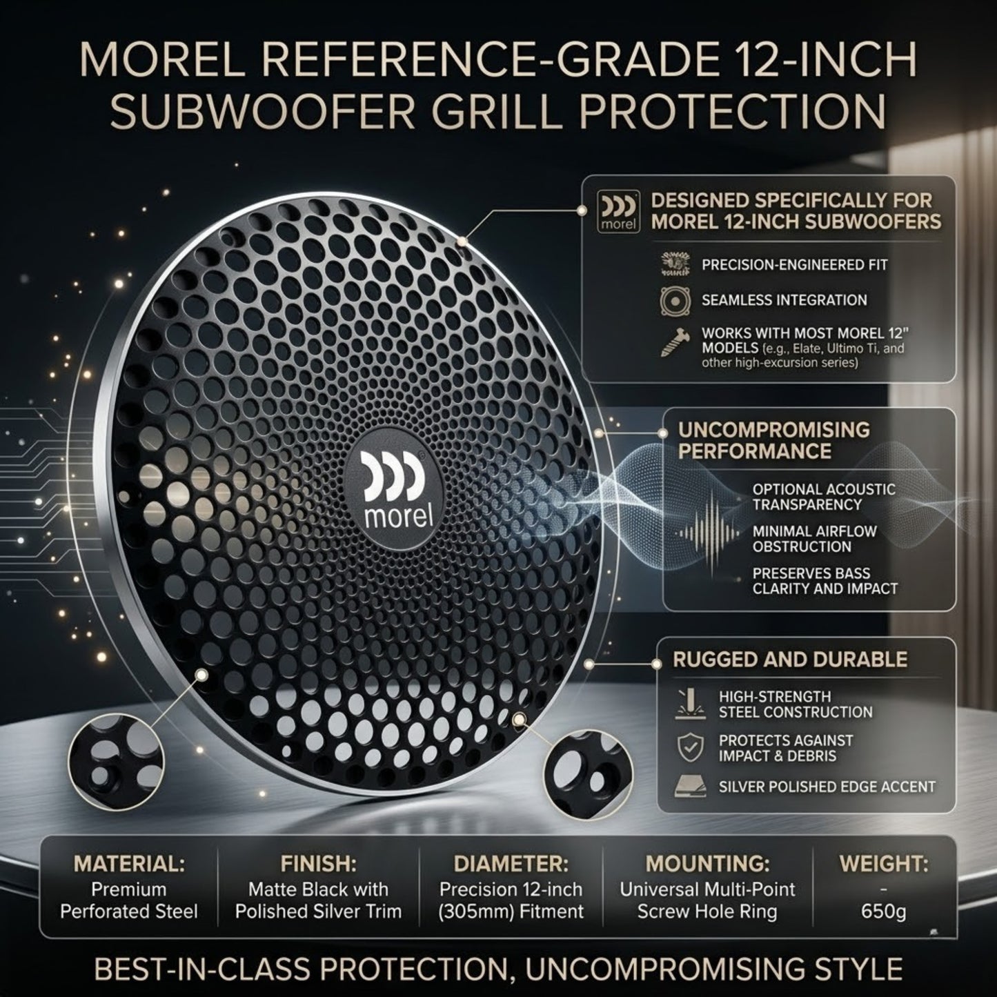 
                  
                    MOREL Lotus Grill 8" Car Woofer Grill-GRILLE-MOREL-CARPLUS
                  
                