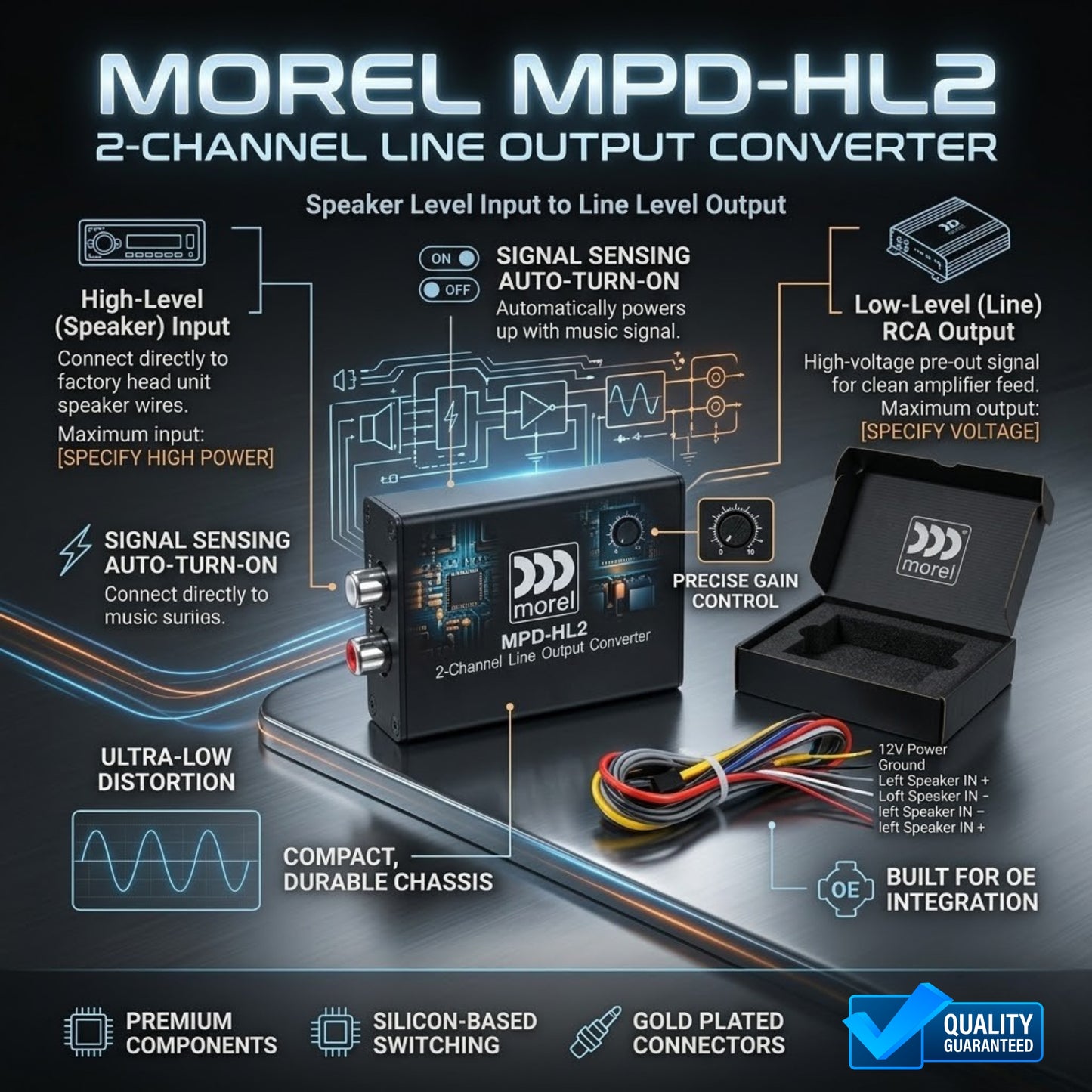 
                  
                    Morel 2-Channel Line Output Converter (MPD-HL2)-HI-LOW CONVERTER-MOREL-CARPLUS
                  
                