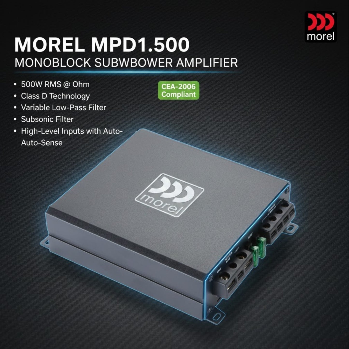 
                  
                    Morel Monoblock Subwoofer Amplifier (MPD1.500)-MONO AMPLIFIER-MOREL-CARPLUS
                  
                