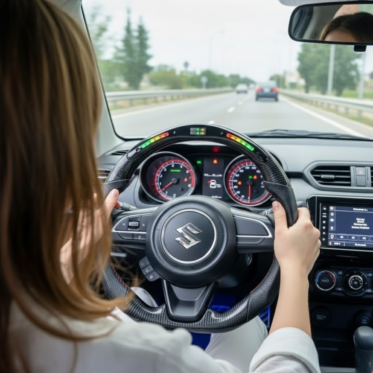 
                  
                    Muscle Steering Wheel for Maruti Suzuki Vitara Brezza-STEERING WHEEL-RETRO-Copy Carbon-CARPLUS
                  
                