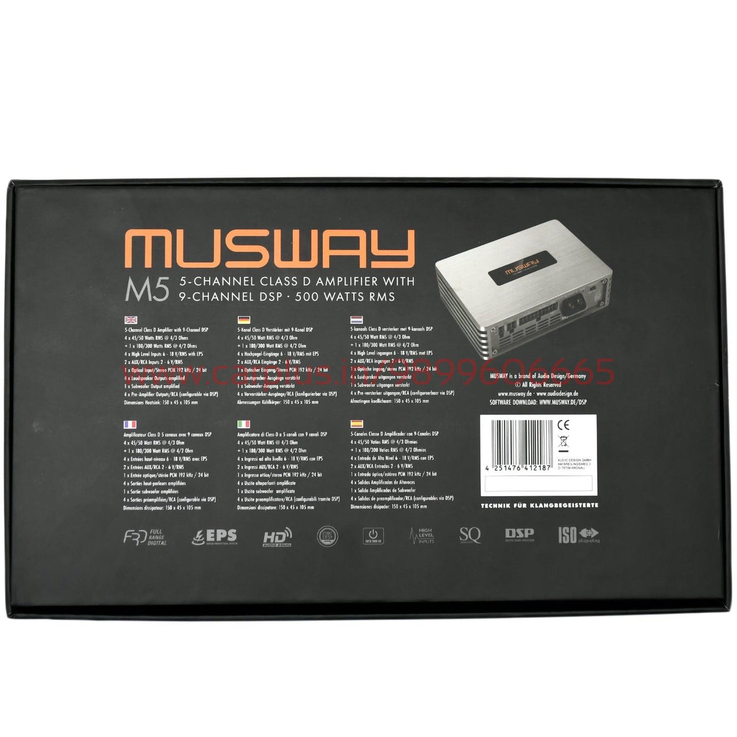 
                  
                    MUSWAY 5 Channel Amplifier With 9 Channel DSP - (M5)-DSP AMPLIFIER-MUSWAY-CARPLUS
                  
                