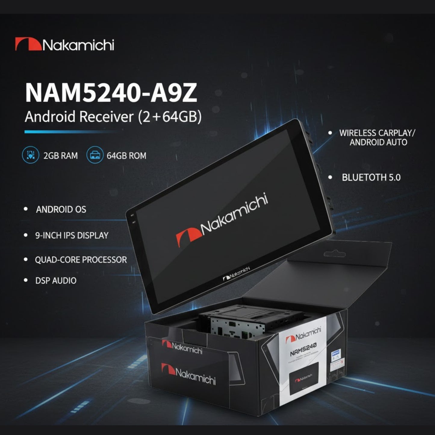 
                  
                    NAKAMICHI NAM5240T-A9Z Android Reciever (2+64GB)-ANDROID SCREENS-NAKAMICHI-CARPLUS
                  
                