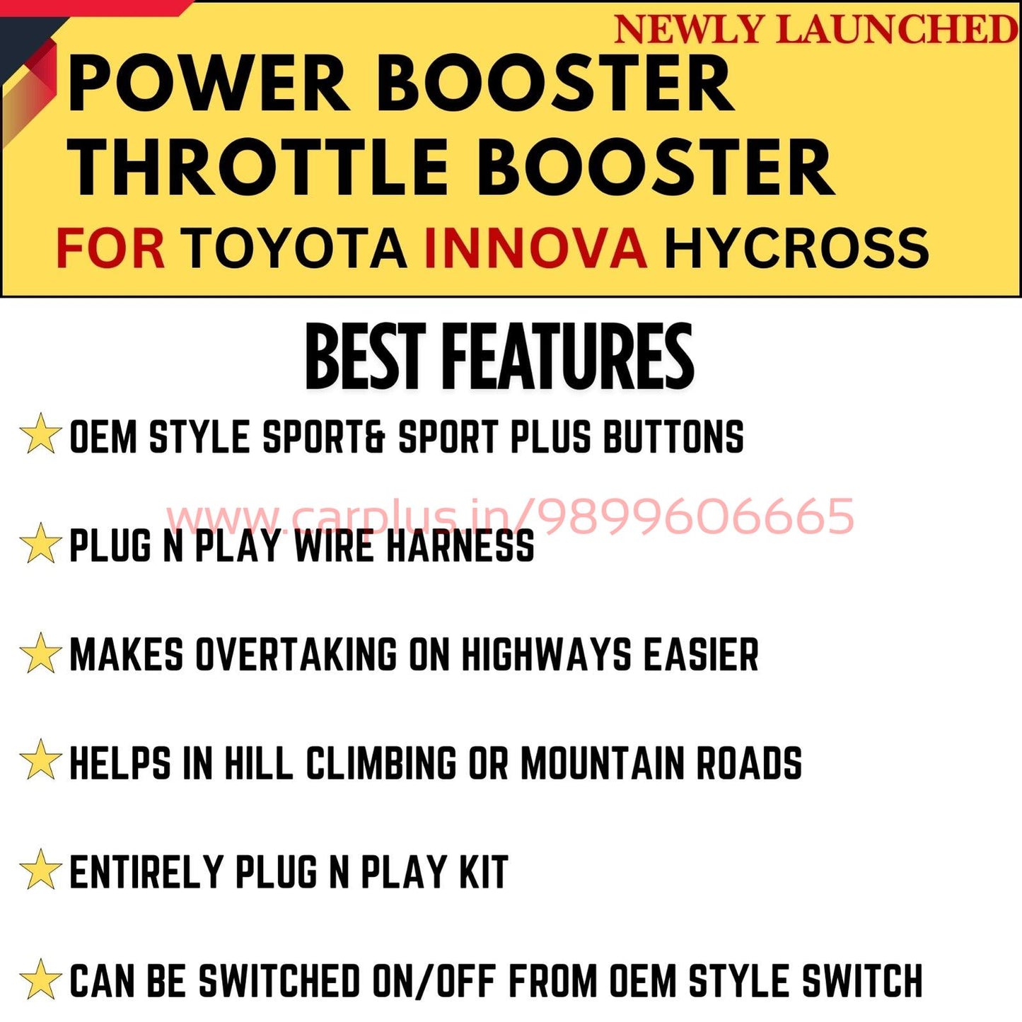 
                  
                    Power Booster Throttle Booster for Toyota Innova Hycross-SUSPENSE-RETRO-CARPLUS
                  
                