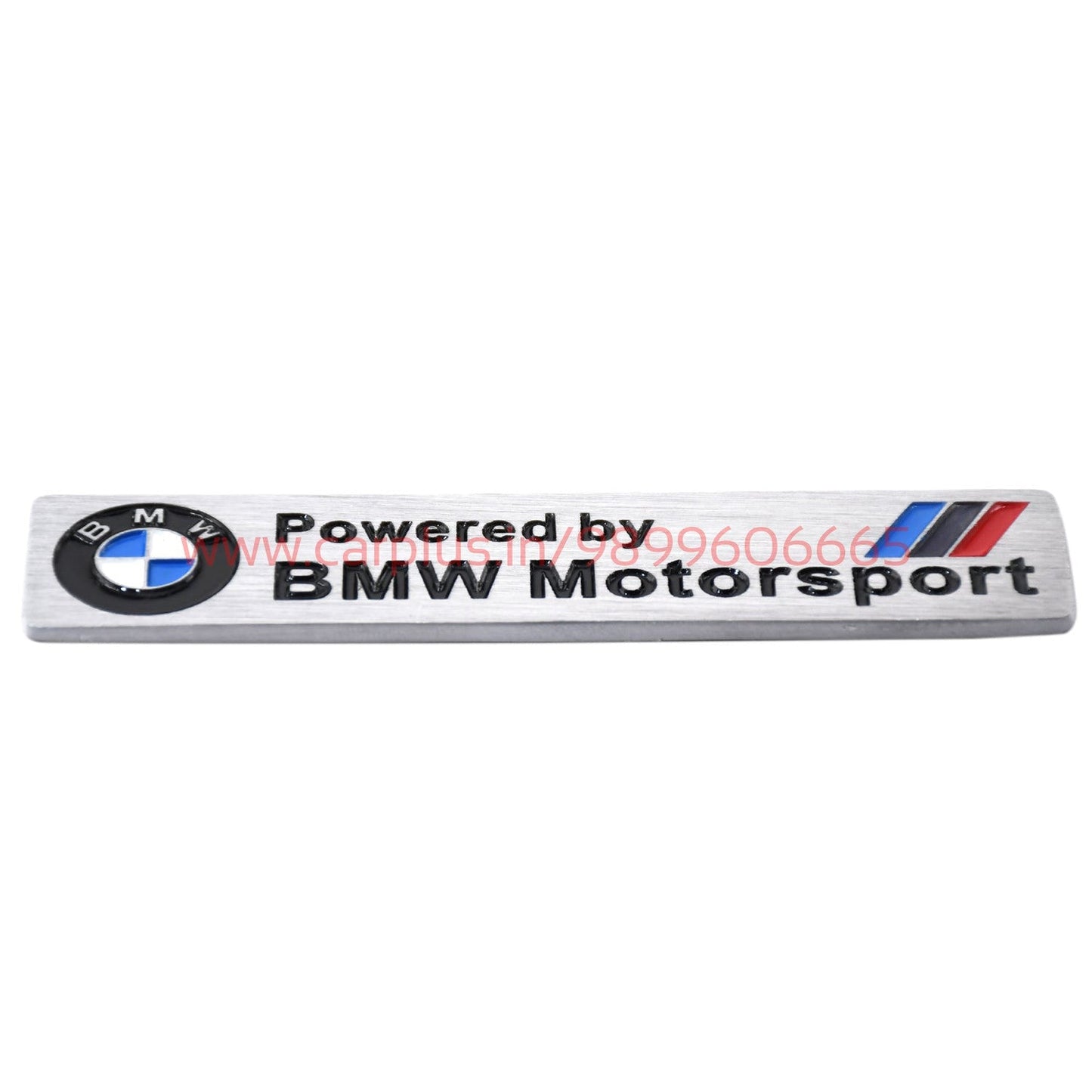 KMH Powered by BMW Motorsport Rectangular Badge with Chrome Effect-BADGES-KMH-BADGES-CARPLUS