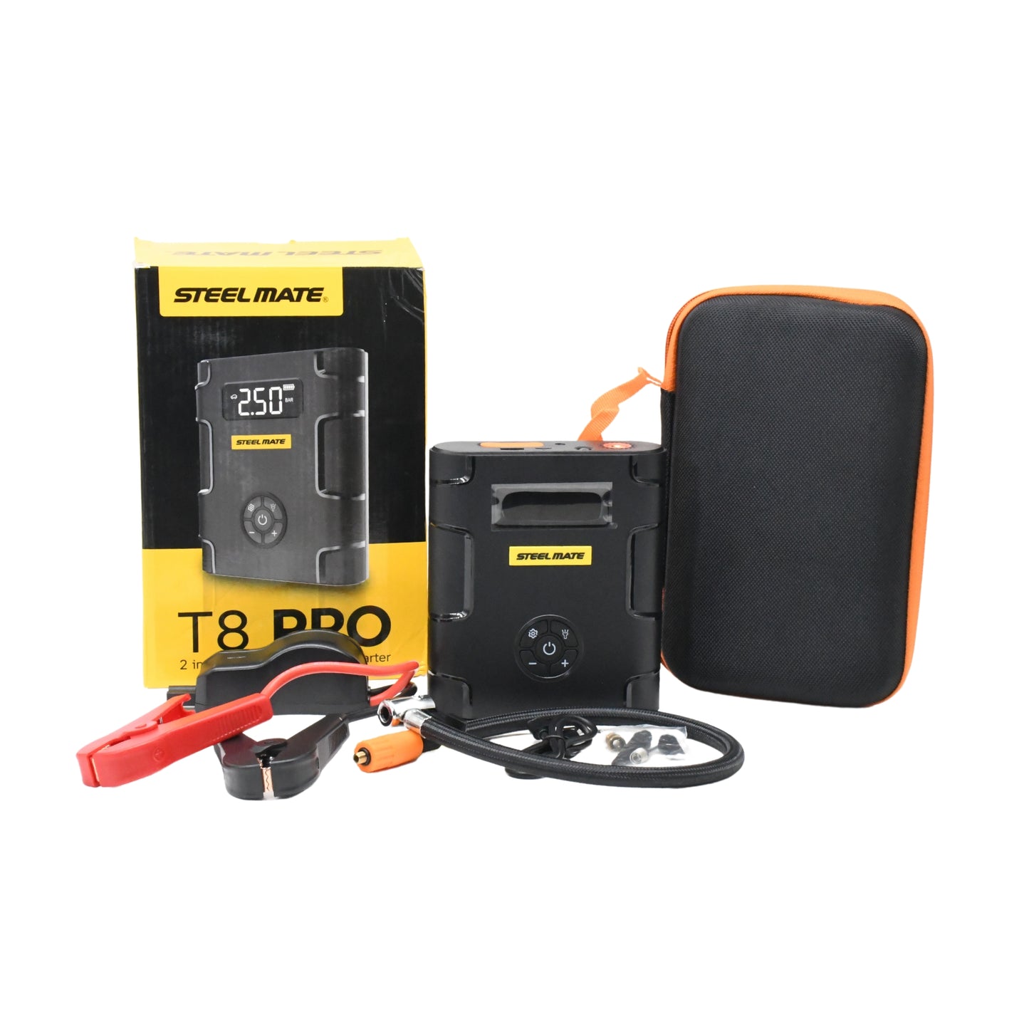 
                  
                    STEELMATE T8 PRO 2 in 1 Tire Inflator & Jump Starter-JUMP STARTER-STEELMATE-CARPLUS
                  
                
