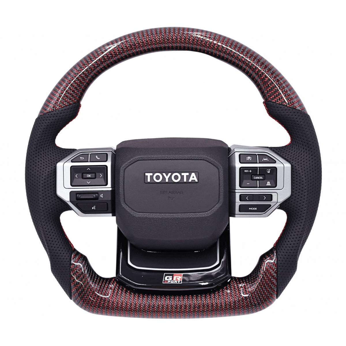 
                  
                    Steering Wheel for Toyota Fortuner ( LC 250 Inspired )-STEERING WHEEL-RETRO-Without Paddle Shifter-Real Carbon Fiber/Red-CARPLUS
                  
                