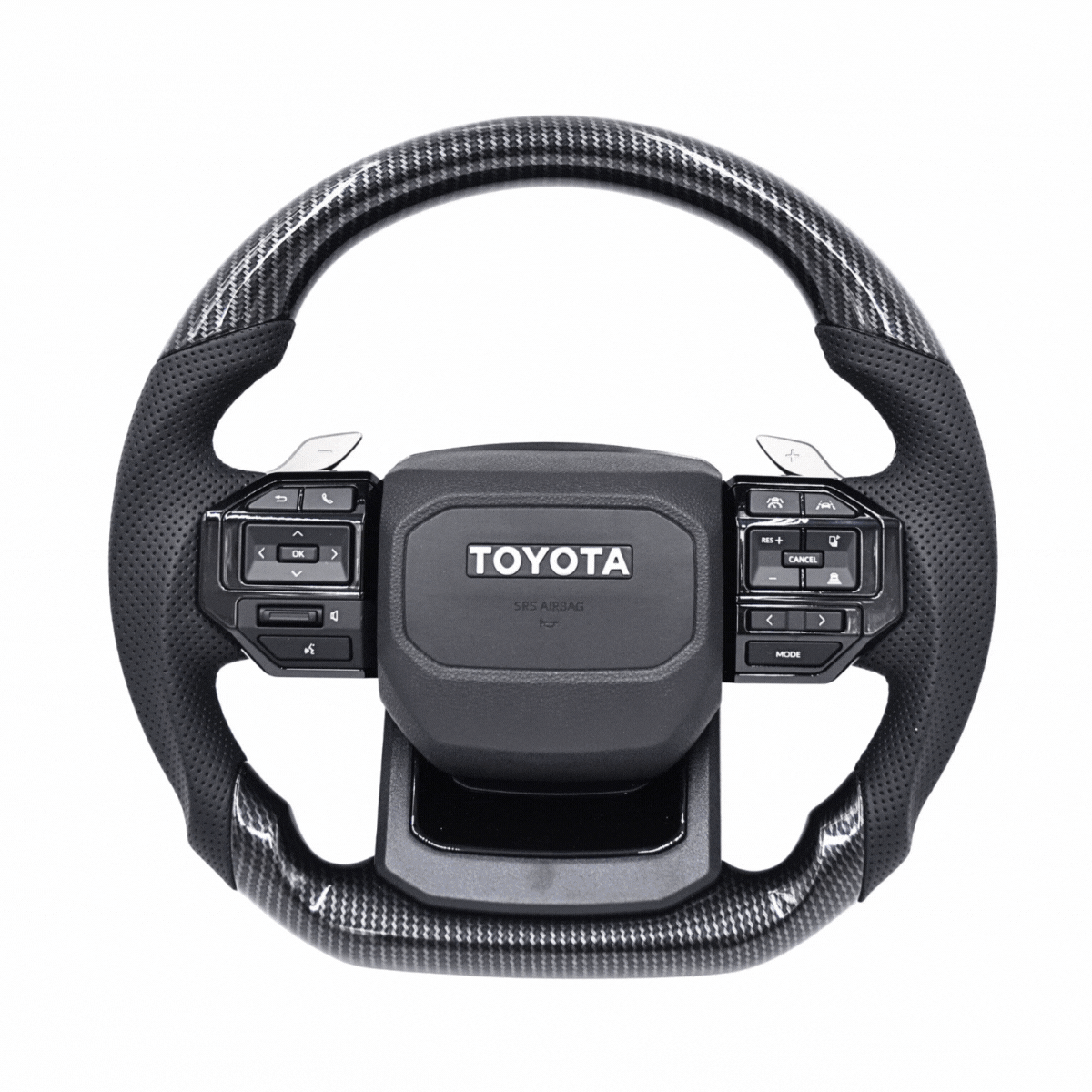 
                  
                    Steering Wheel for Toyota Crysta ( LC 250 Inspired )-STEERING WHEEL-RETRO-With Paddle Shifter-Copy Carbon-CARPLUS
                  
                