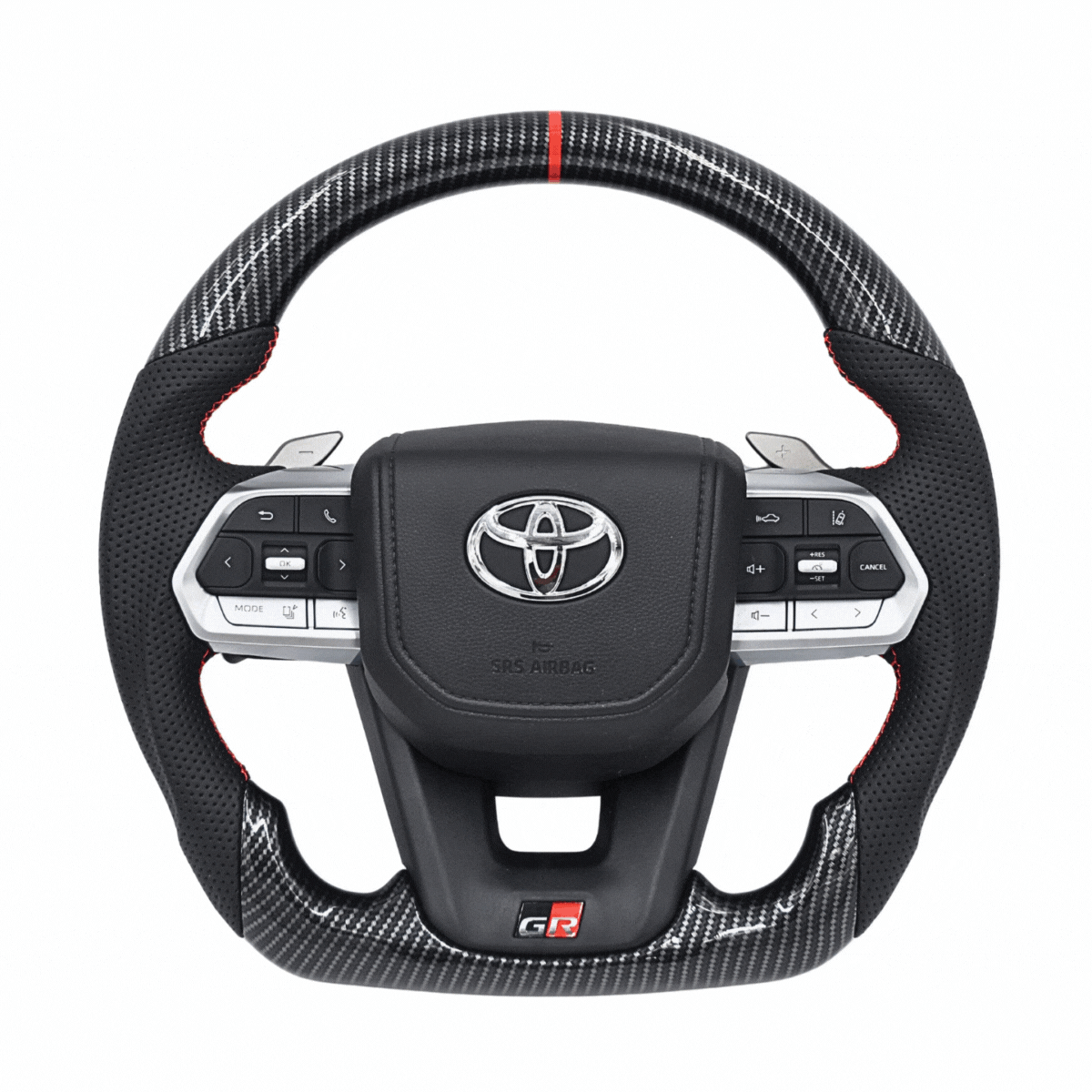 
                  
                    Steering Wheel for Toyota Crysta ( LC 300 Inspired )-STEERING WHEEL-RETRO-With Paddle Shifter-Copy Carbon-CARPLUS
                  
                