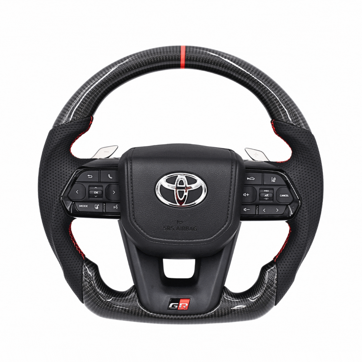 
                  
                    Steering Wheel for Toyota Crysta ( LC 300 Inspired )-STEERING WHEEL-RETRO-Without Paddle Shifter-Real Carbon-CARPLUS
                  
                