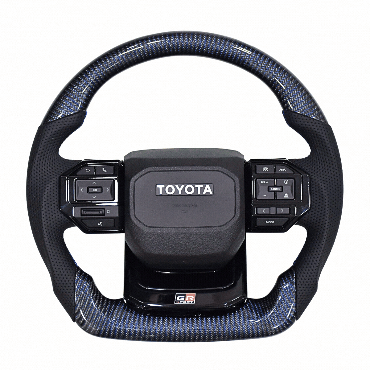 
                  
                    Steering Wheel for Toyota Fortuner ( LC 250 Inspired )-STEERING WHEEL-RETRO-Without Paddle Shifter-Real Carbon Fiber/Blue-CARPLUS
                  
                