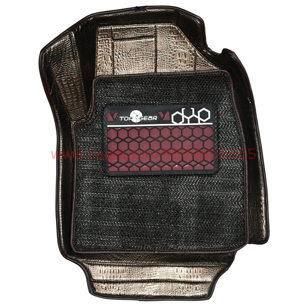 Top Gear 4D Croco HC Leatherita Car Mats for Hyundai Creta I-Copper(HC-Coffee)-7D MATS-TOP GEAR-CARPLUS