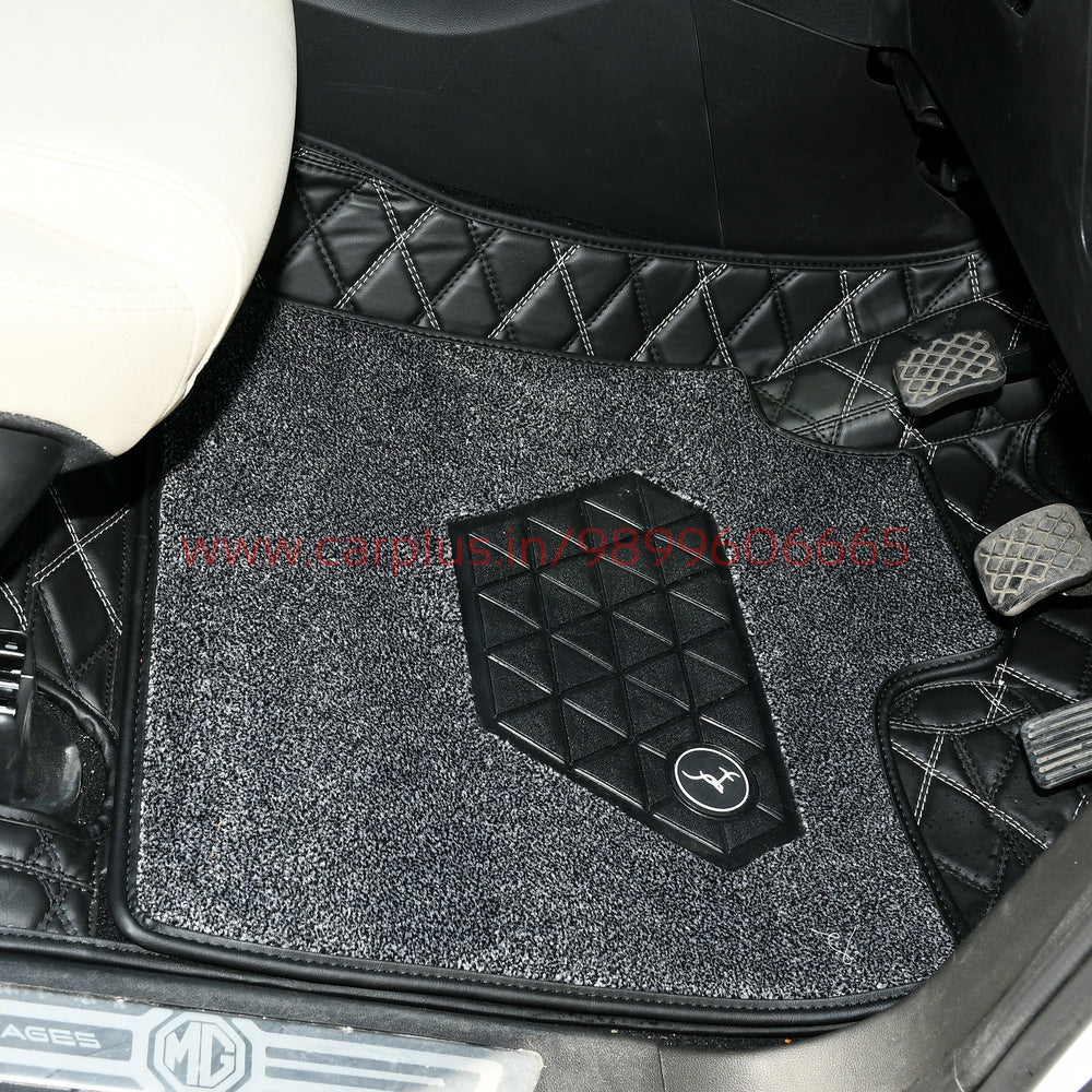 Top Gear 4D Pristine Coral Car Mats for MG Hector 5 MT-Crown Black(UM-Charcoal)-7D MATS-KMH-CARPLUS