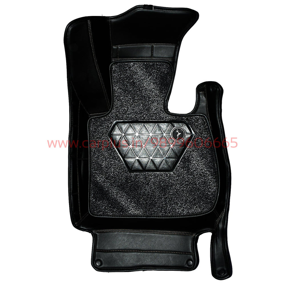 Top Gear 4D Pristine Pearl Leatherite Car Mats for BMW X1 II-Crown Black(UM-Pepper)-7D MATS-TOP GEAR-CARPLUS