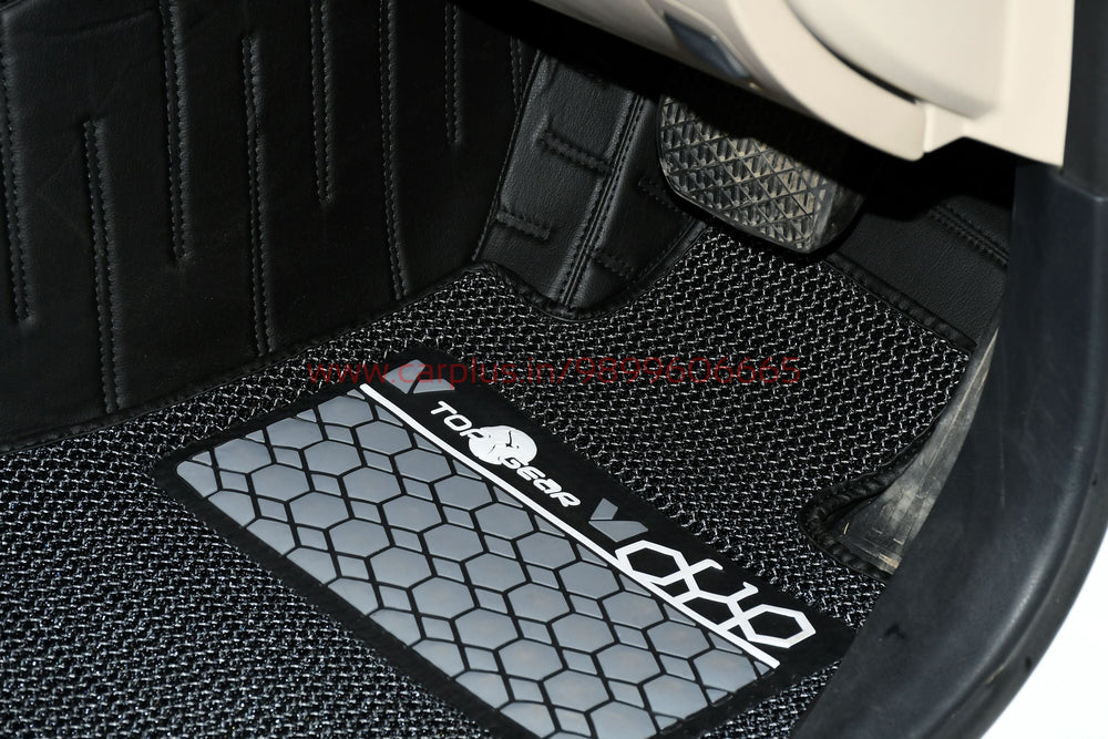 Top Gear 4D Rody HC Leatherite Car Mats for Mercedes-Benz C-Class C 220 II-Black(HC-Silver//Black)-7D MATS-TOP GEAR-CARPLUS