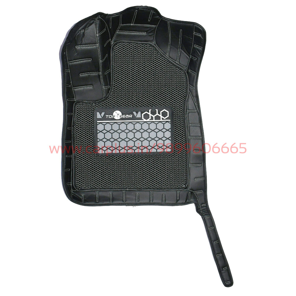 Top Gear 4D Rody HC Leatherite Car Mats for Toyota Hycross Black-HC-Silver//Black-7D MATS-TOP GEAR-CARPLUS