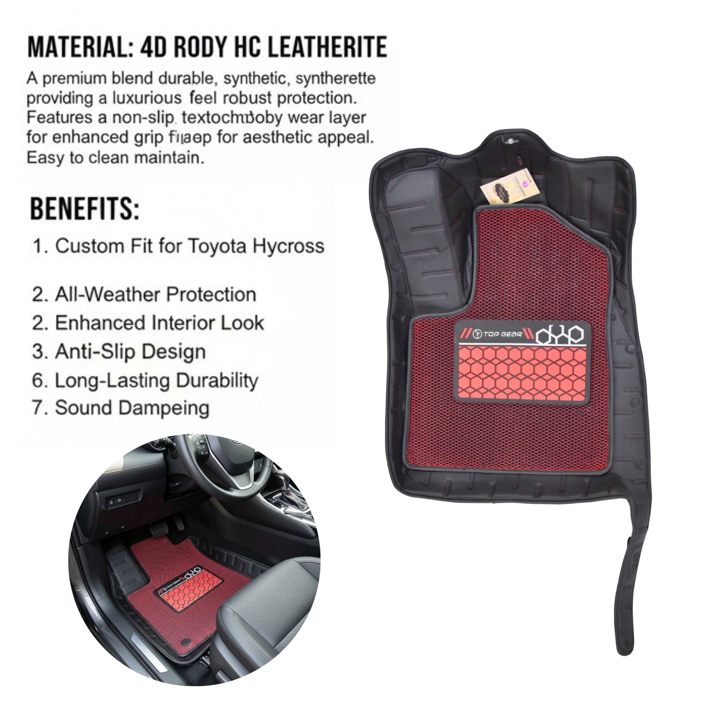 
                  
                    Top Gear 4D Rody HC Leatherite Car Mats for Toyota Hycross Black-HC-Red//Black-MATS-TOP GEAR-CARPLUS
                  
                