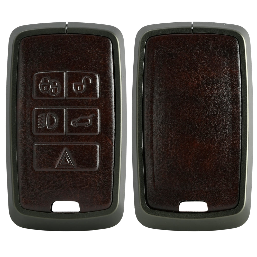 
                  
                    KMH Aluminium Alloy with Leather Car Key Cover Compatible for Range Rover Sport 2, Discovery, Evoque, Velar, Land Rover 5 Button Smart Key Cover
                  
                
