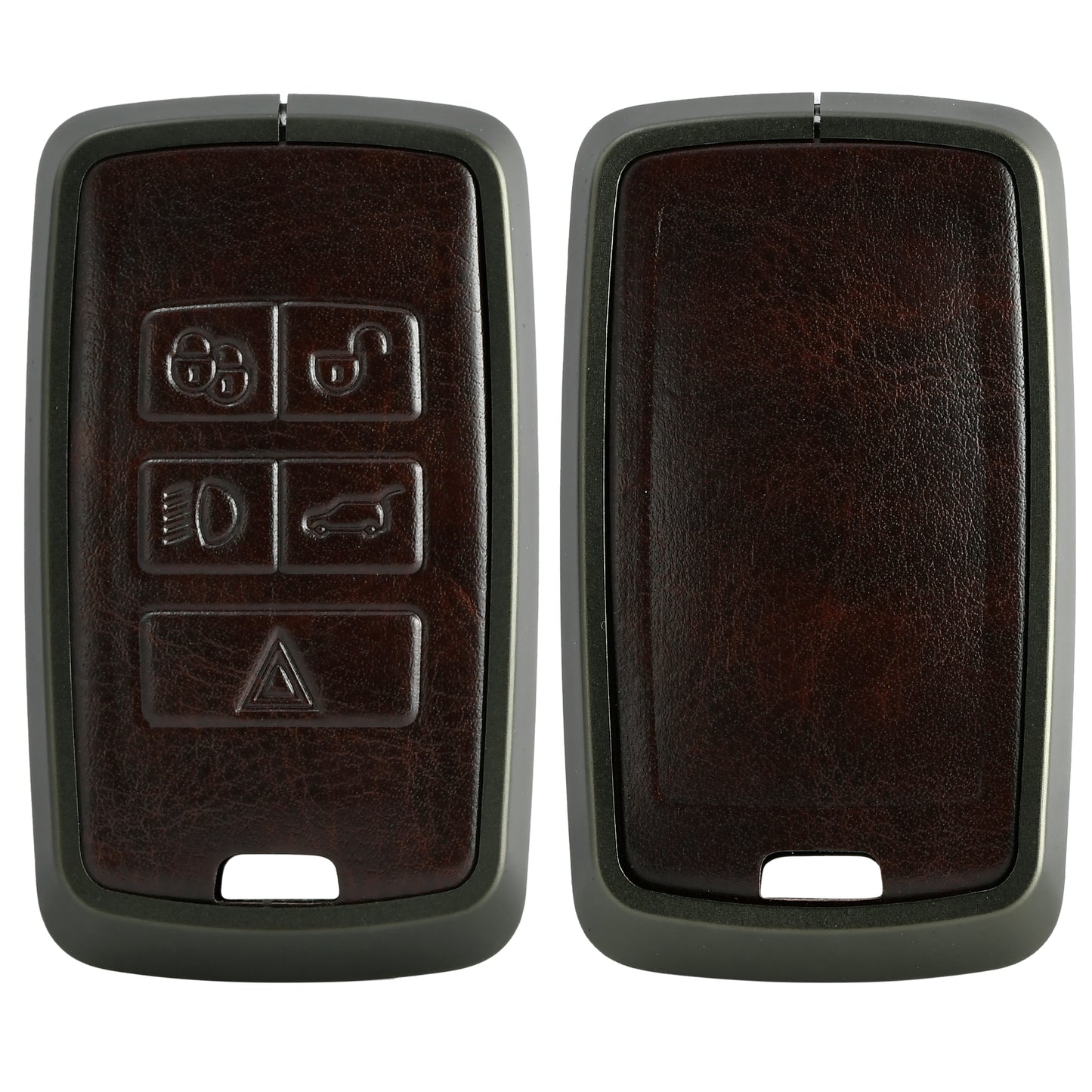 
                  
                    KMH Aluminium Alloy with Leather Car Key Cover Compatible for Range Rover Sport 2, Discovery, Evoque, Velar, Land Rover 5 Button Smart Key Cover
                  
                