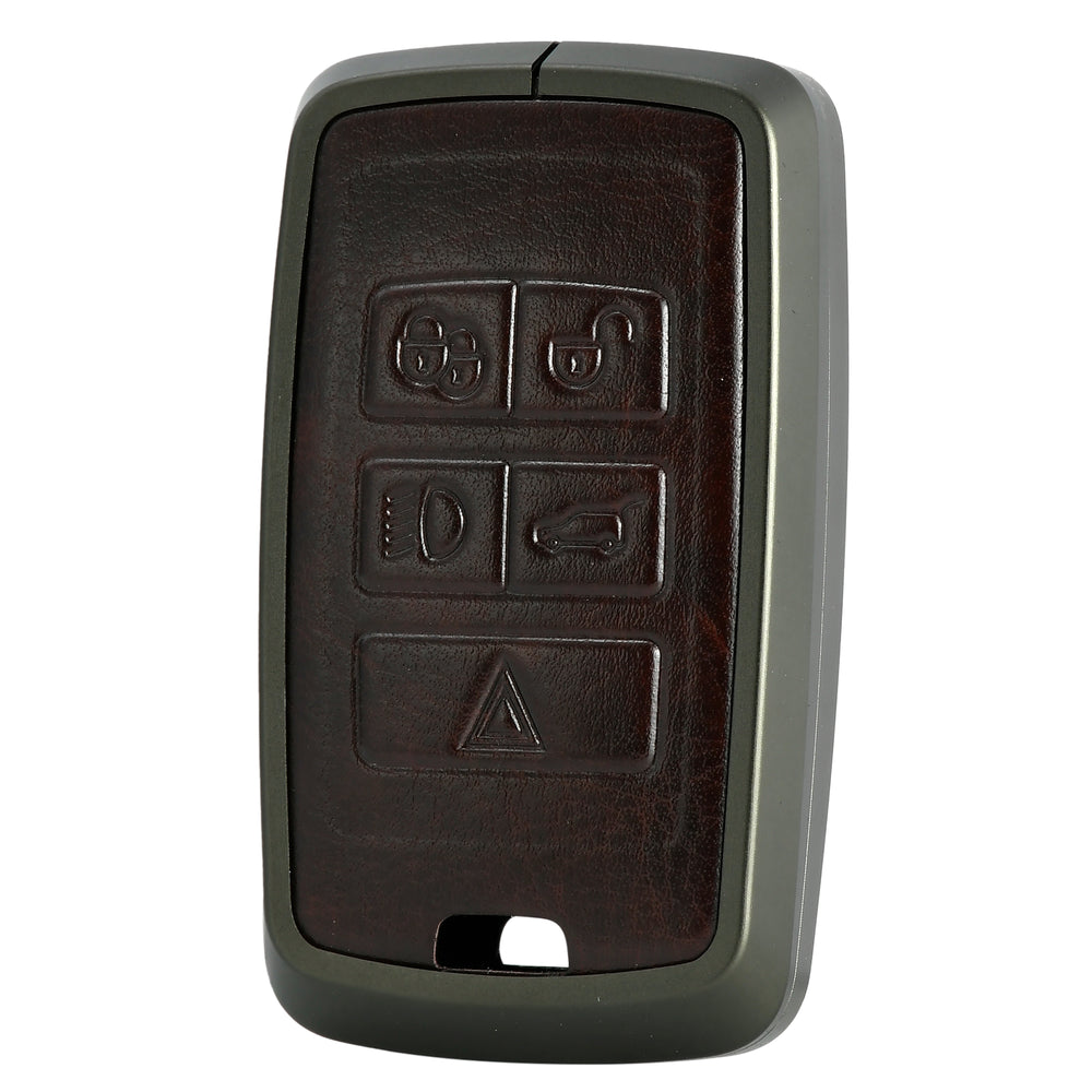 
                  
                    KMH Aluminium Alloy with Leather Car Key Cover Compatible for Range Rover Sport 2, Discovery, Evoque, Velar, Land Rover 5 Button Smart Key Cover
                  
                