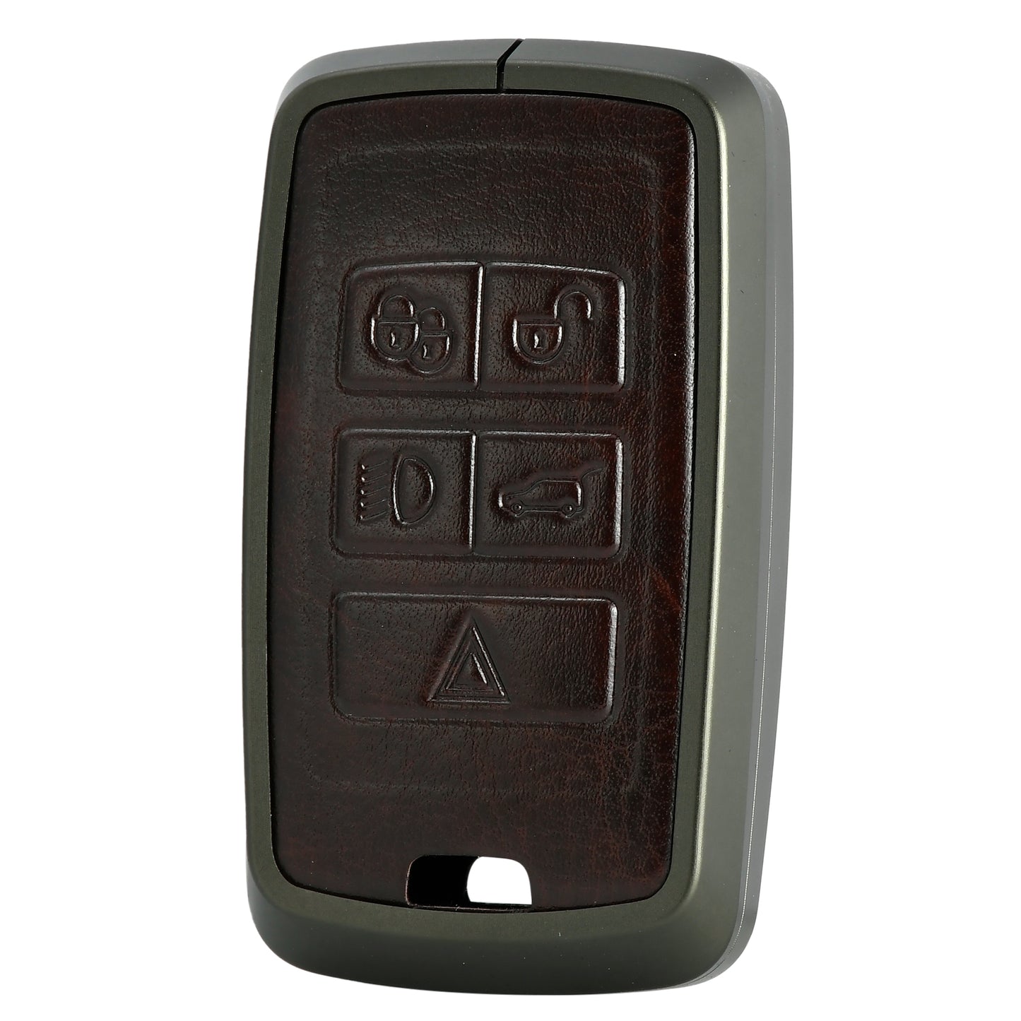 
                  
                    KMH Aluminium Alloy with Leather Car Key Cover Compatible for Range Rover Sport 2, Discovery, Evoque, Velar, Land Rover 5 Button Smart Key Cover
                  
                