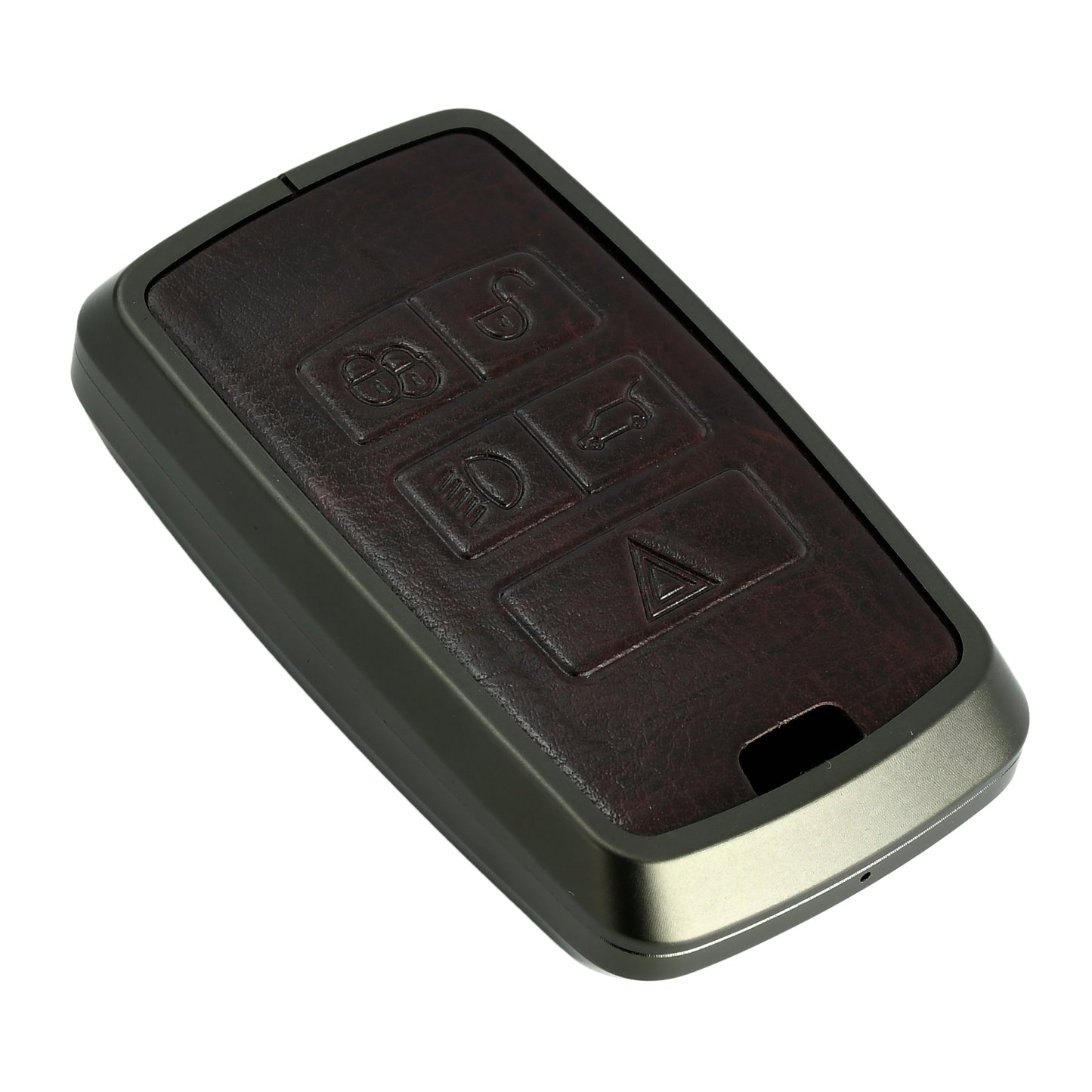 
                  
                    KMH Aluminium Alloy with Leather Car Key Cover Compatible for Range Rover Sport 2, Discovery, Evoque, Velar, Land Rover 5 Button Smart Key Cover
                  
                