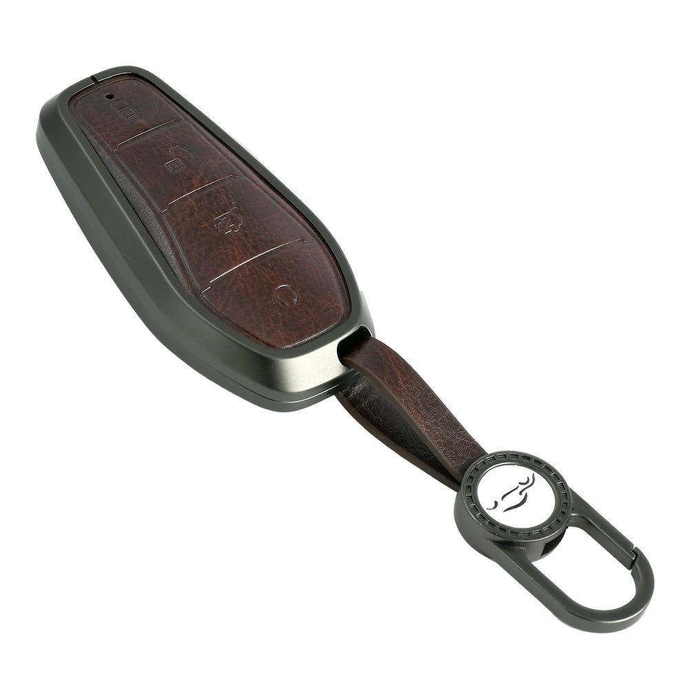 
                  
                    KMH Aluminium Alloy with Leather Car Key Cover Compatible for BYD Atto-3 4 Button Smart Key
                  
                