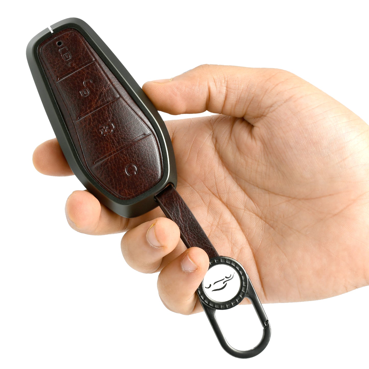 
                  
                    KMH Aluminium Alloy with Leather Car Key Cover Compatible for BYD Atto-3 4 Button Smart Key
                  
                