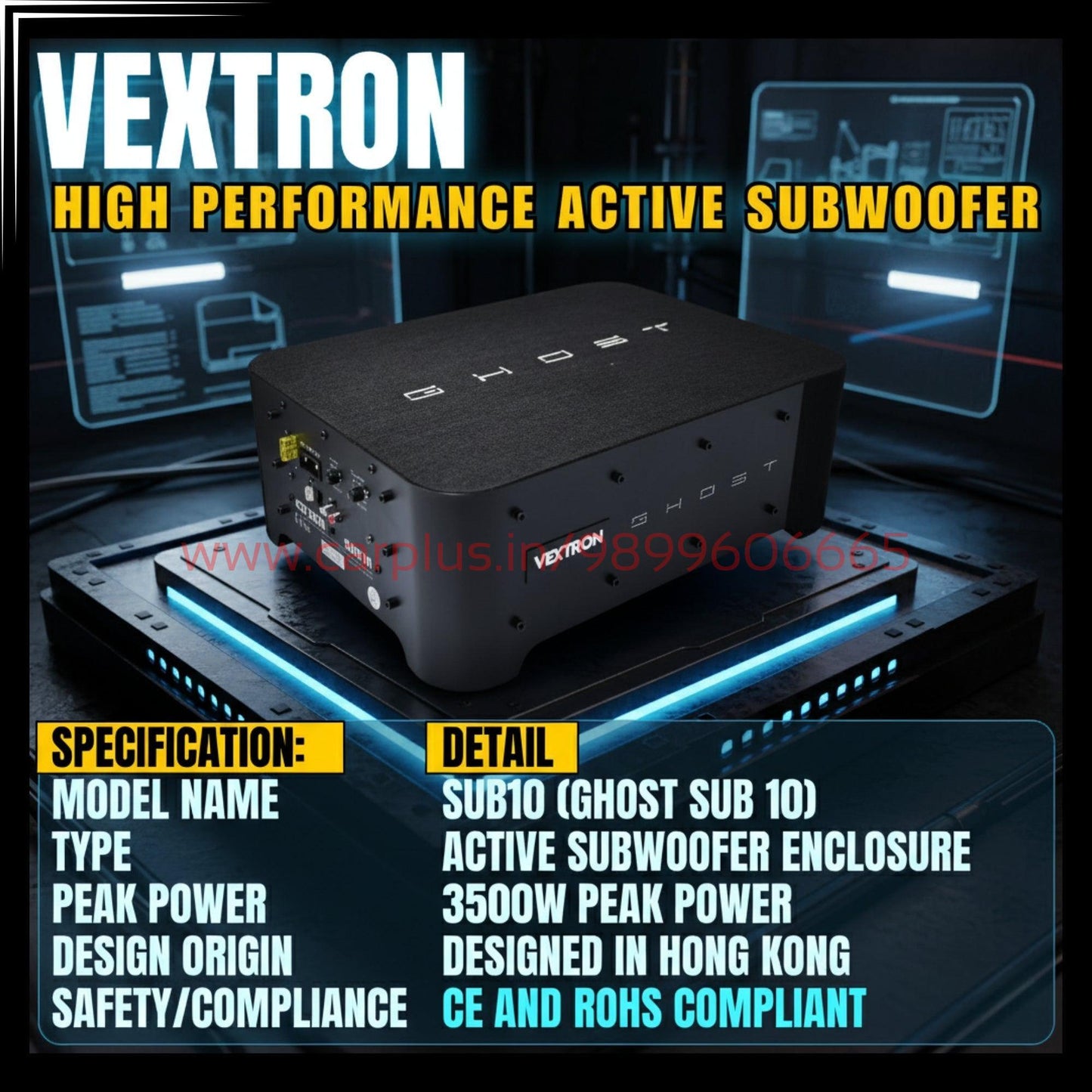 
                  
                    VEXTRON High Performance Active Subwoofer Enclosure GHOST SUB 10-SUBSUBWOOFERS-VEXTRON-CARPLUS
                  
                