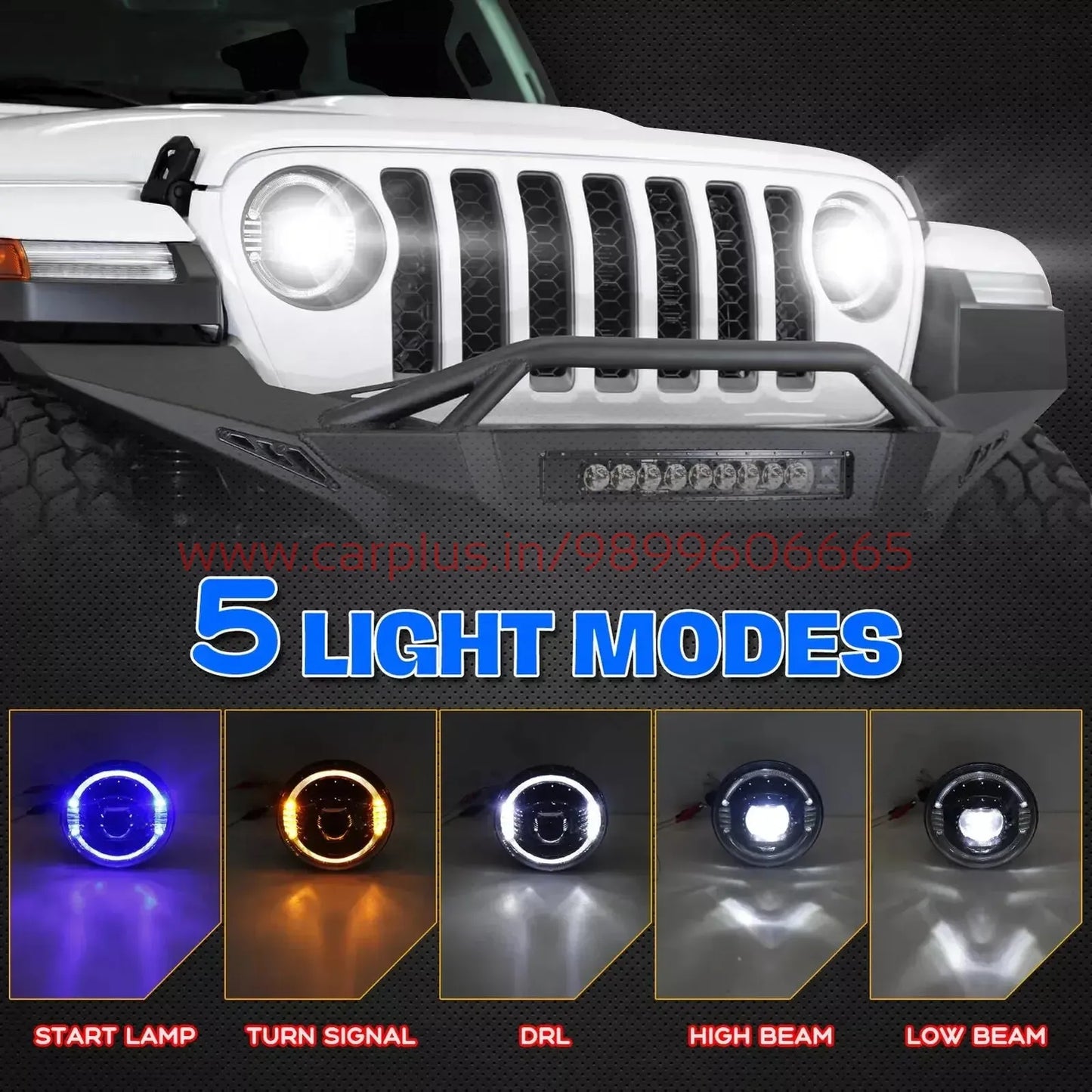 
                  
                    New Design Powerful Wrangler HeadLight for Mahindra Thar-AFTERMARKET HEAD LIGHT-RETRO-CARPLUS
                  
                