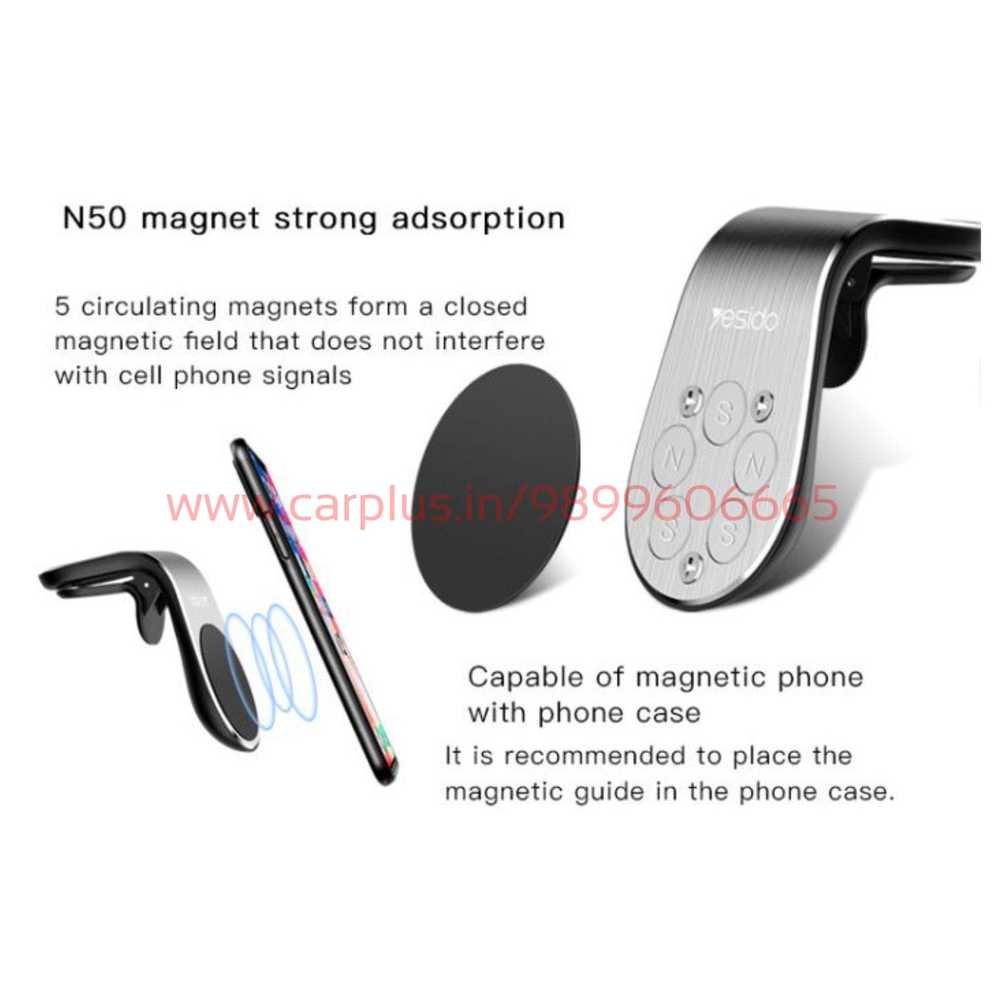 
                  
                    YESIDO C64 L Shape Air Vent Clip-MOBILE HOLDER-YESIDO-CARPLUS
                  
                
