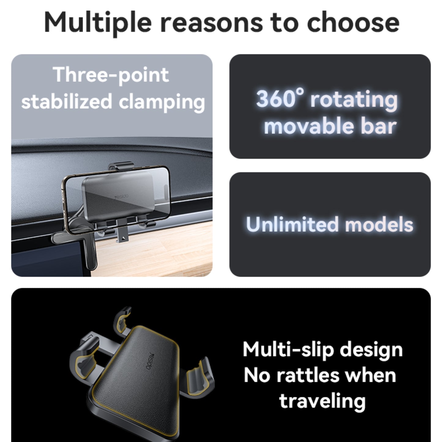 
                  
                    YESIDO C250 Phone Mount for Car Floating Screen Phone Clamp Holder-MOBILE HOLDER-YESIDO-CARPLUS
                  
                