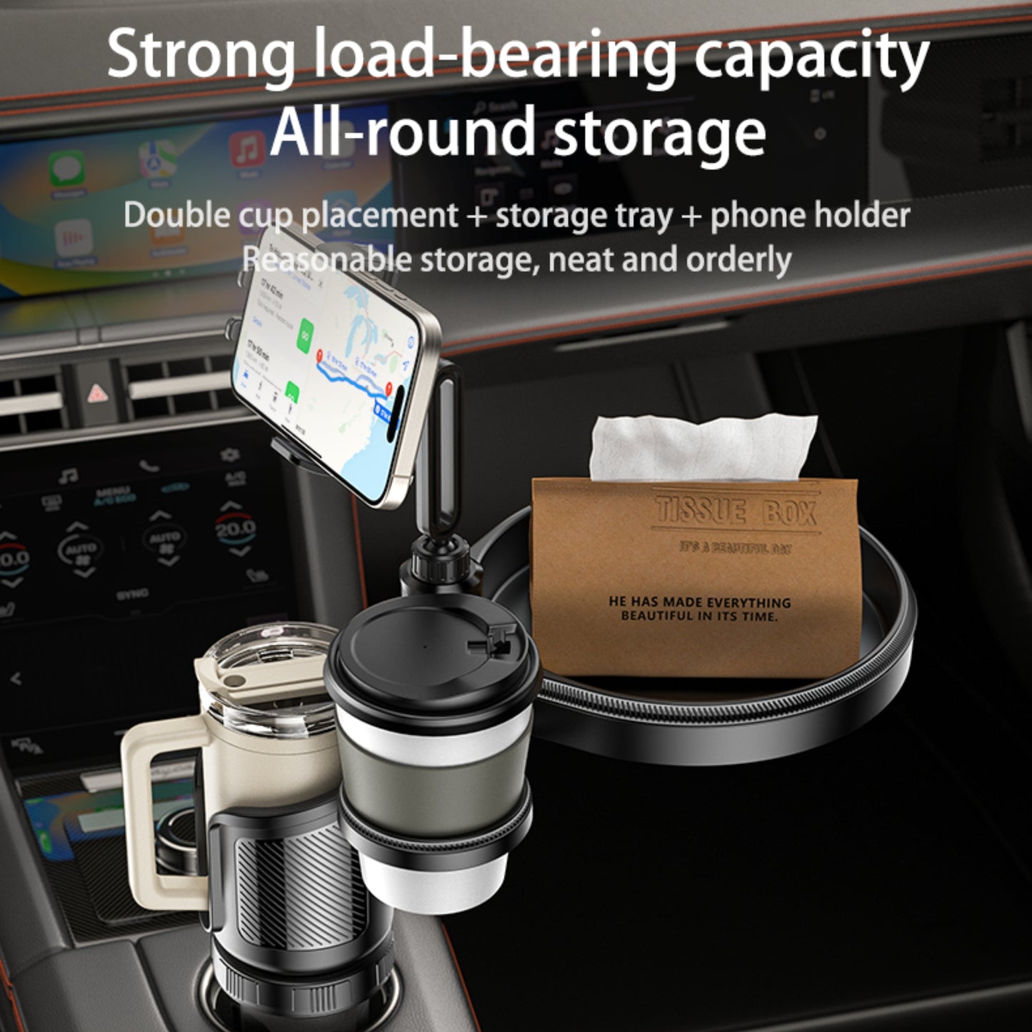
                  
                    YESIDO C274 4-in-1 Multifunctional Car Cup Holder Tray Stand-GLASS HOLDER-YESIDO-CARPLUS
                  
                