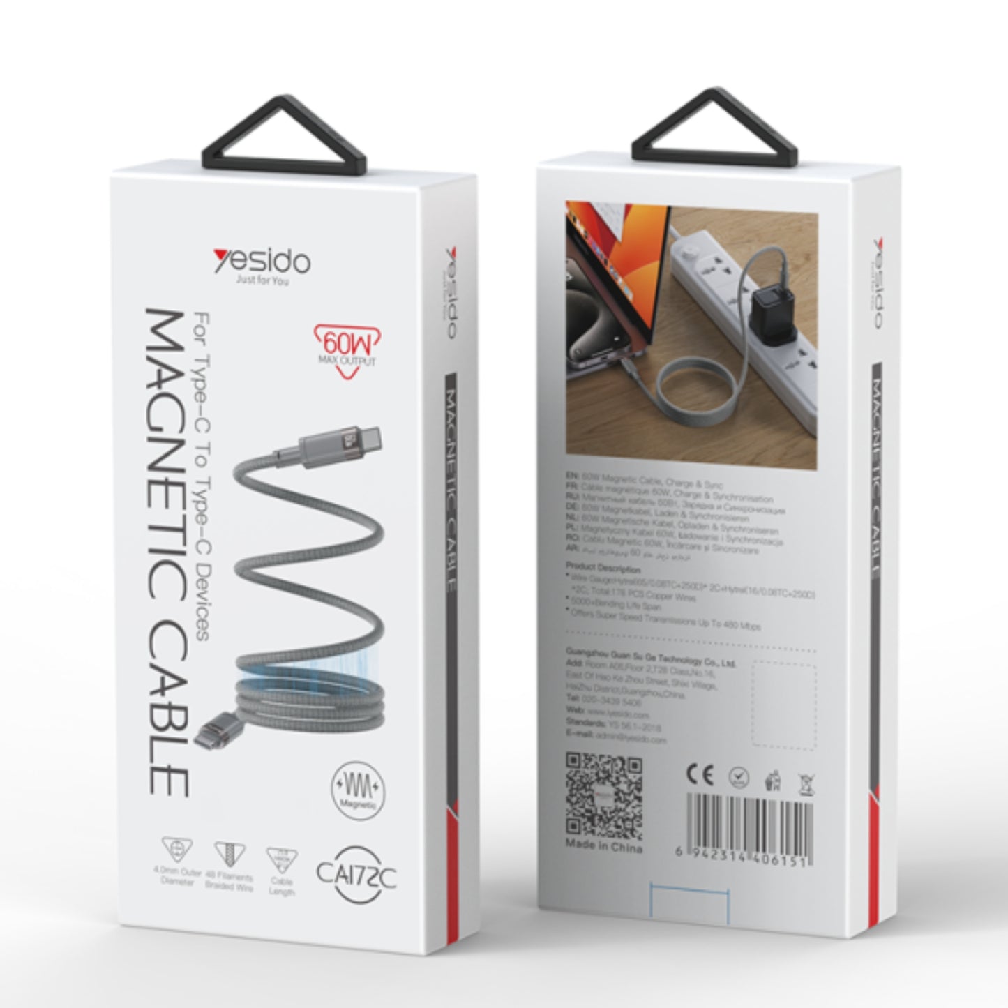 
                  
                    YESIDO CA172C Magnrtic Cable For Type-C to Type-C Devices-CHARGING CABLE-YESIDO-CARPLUS
                  
                