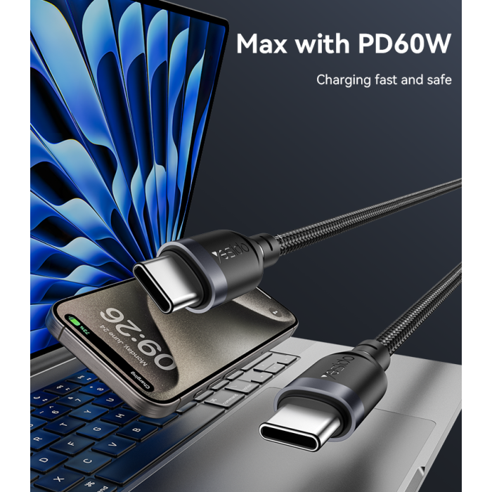 
                  
                    YESIDO CA192 Dual Type-C - USB-C to C 3A Max Fast Charger-CHARGER-YESIDO-CARPLUS
                  
                