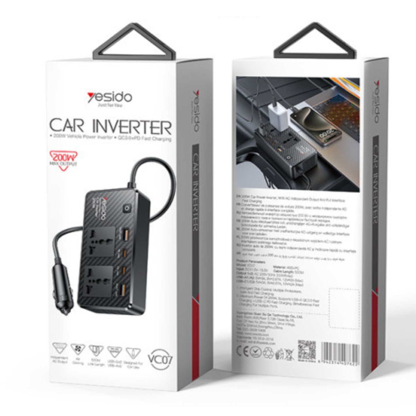 
                  
                    YESIDO VC07 200W Vehicle Power Car Inverter-Inverter-YESIDO-CARPLUS
                  
                