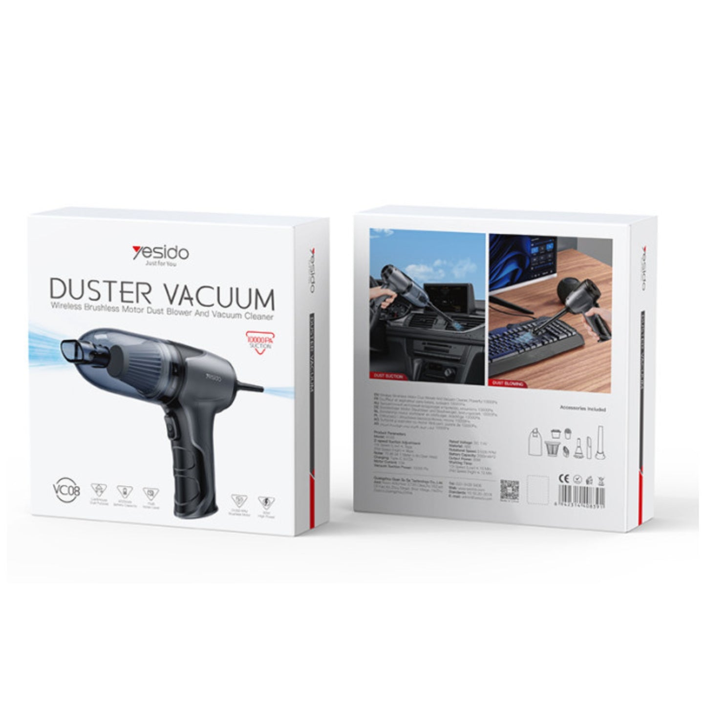 
                  
                    YESIDO VC08 Wireless Brushless Duster Vacuum Cleaner-VACCUM CLEANER-YESIDO-CARPLUS
                  
                