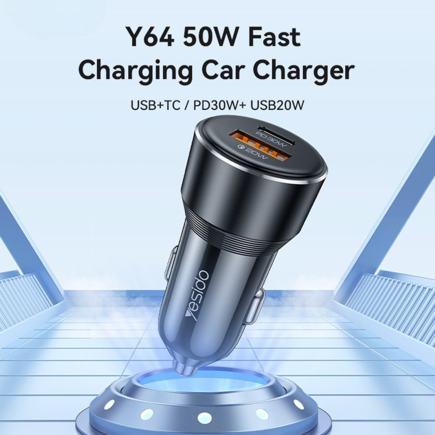 
                  
                    YESIDO Y64 USB-C 30W Super Fast Charging, USB-A 20W - PPS Protocol-CHARGER-YESIDO-CARPLUS
                  
                
