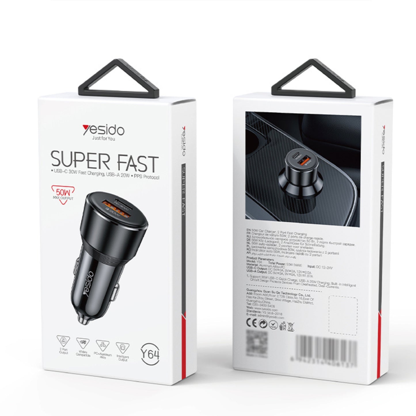 
                  
                    YESIDO Y64 USB-C 30W Super Fast Charging, USB-A 20W - PPS Protocol-CHARGER-YESIDO-CARPLUS
                  
                