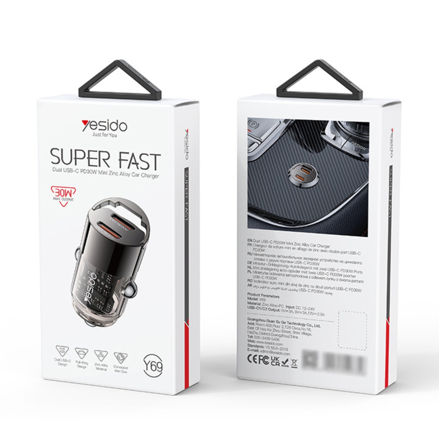 
                  
                    YESIDO Y69 Super Fast Dual USB-C PD30W Mini Zinc Alloy Car Charger-CHARGER-YESIDO-CARPLUS
                  
                