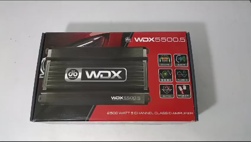 
                  
                    Load and play video in Gallery viewer, DB Drive WDX Mini 5 Channerl Class D Amplifier(WDX5500.5)
                  
                