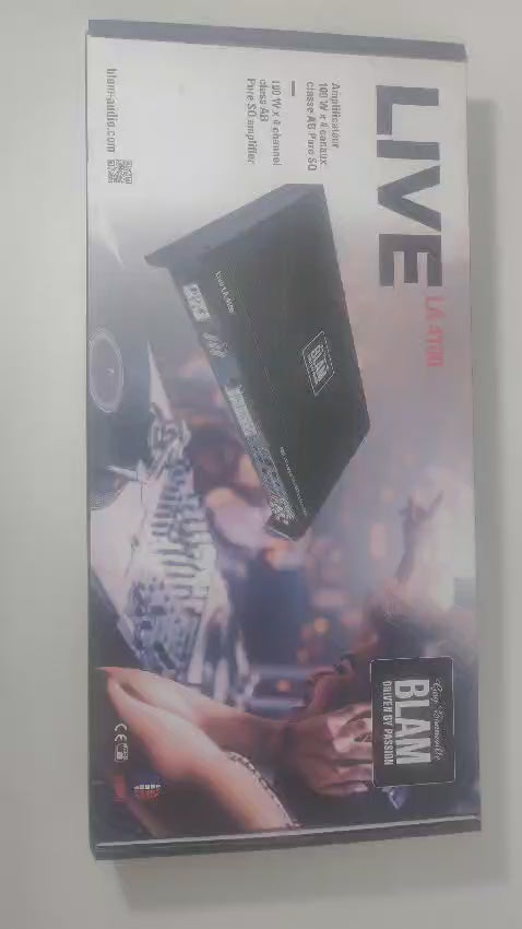
                  
                    Load and play video in Gallery viewer, BLAM Live Series 100W x 4 Channel Class AB Pure SQ Amplifier LA 4100
                  
                