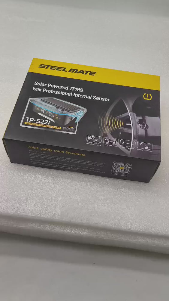 
                  
                    Load and play video in Gallery viewer, STEELMATE TP-S22I Solar Powered TPMS With Professional Internal Sensor
                  
                