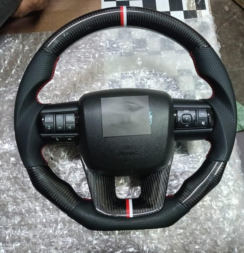 real carbon fibre fortuner steering wheel-STEERING CONTROL-RETRO SOLUTIONS-CARPLUS