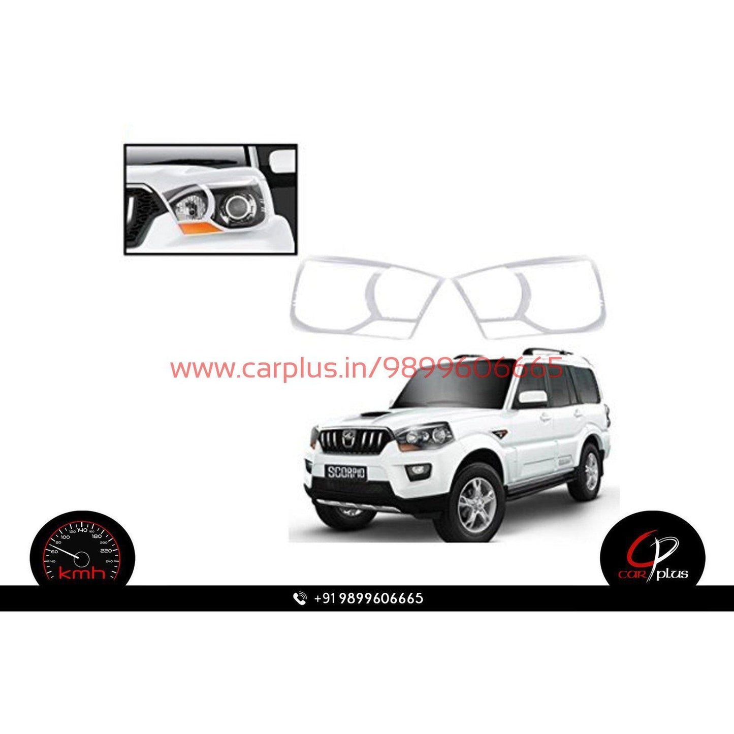 
                  
                    KMH Head Light Chrome for Mahindra Scorpio (2014, Set of 2Pcs) CN LEAGUE EXTERIOR.
                  
                