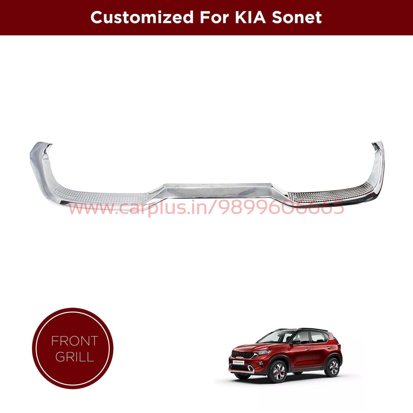 KMH Front Grill Chrome for Kia Sonet (1Pc) – CARPLUS